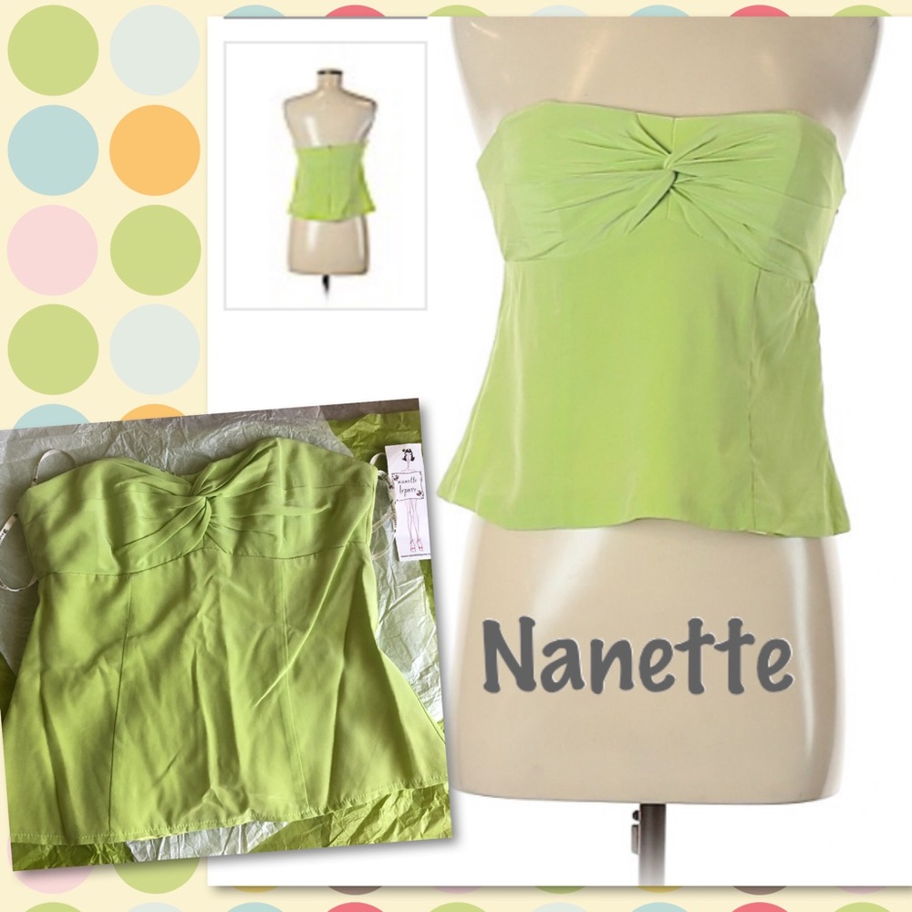 Nanette Lepore 100% Silk Strapless Twist Bustier Top Sz 6 - Picture 13 of 13